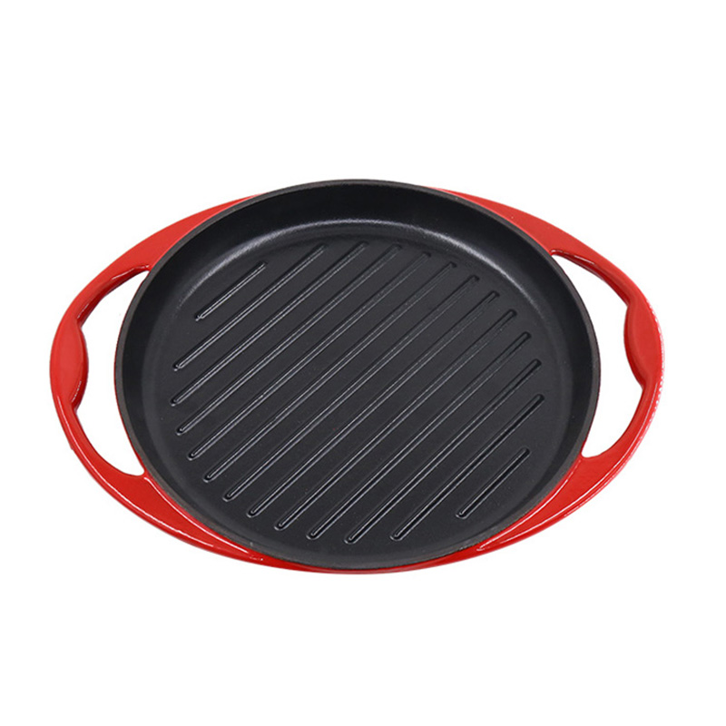 YFGSA2800  Enamel Nonstick Cast Iron Grill with Handle